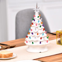 Load image into Gallery viewer, 14&quot; Pre-Lit Hand-Painted Ceramic Tabletop Christmas Tree
