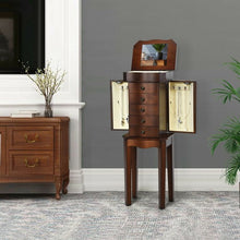 Load image into Gallery viewer, Armoire Storage Jewelry Cabinet with 5 Drawers &amp; Mirror
