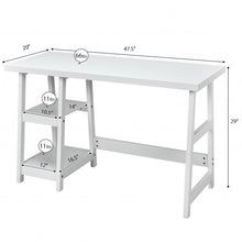 Load image into Gallery viewer, Trestle Computer Desk Home Office Workstation with Removable Shelves-White
