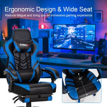 Load image into Gallery viewer, Adjustable Gaming Chair with Footrest for Home Office-Blue
