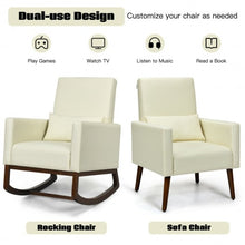 Load image into Gallery viewer, 2-in-1 Fabric Upholstered Rocking Chair with Pillow-Beige
