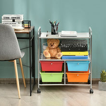 Load image into Gallery viewer, 4 Drawers Shelves Rolling Storage Cart Rack-Multicolor
