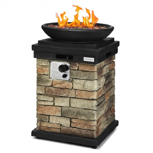 40 000 BTU Patio Propane Burning Fire Bowl Column