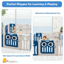 Load image into Gallery viewer, 16-Panel Baby Activity Center Play Yard with Lock Door -Blue
