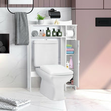 Load image into Gallery viewer, Wood Over the Toilet Bathroom Space Saver with Paper Holder and Shelf
