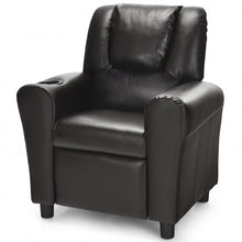 Load image into Gallery viewer, Children PU Leather Recliner Chair with Front Footrest-Brown
