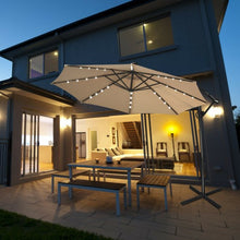 Load image into Gallery viewer, 10FT 360° Rotation Solar Powered LED Patio Offset Umbrella-Beige
