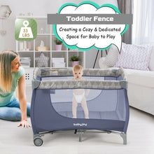 Load image into Gallery viewer, Foldable Baby Playard with Changing Station-Gray
