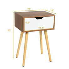 Load image into Gallery viewer, End Side Storage Drawer Nightstand with Solid Wooden Leg
