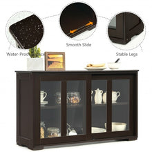 Load image into Gallery viewer, Sideboard Buffet Cupboard Storage Cabinet with Sliding Door-Brown
