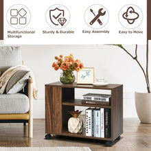 Load image into Gallery viewer, 3-tier Side Table with Wheels &amp; Large Storage Shelf

