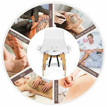 Load image into Gallery viewer, 3 Fold 84&quot; L Portable Adjustable Massage Table with Carry Case
