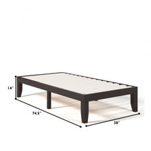Load image into Gallery viewer, Twin Size 14&quot; Wooden Slats Bed Mattress Frame-Brown
