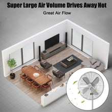Load image into Gallery viewer, 16&quot; Metal Adjustable Oscillating Pedestal Fan-Silver
