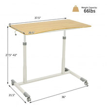 Load image into Gallery viewer, Height Adjustable Computer Desk Sit to Stand Rolling Notebook Table -Natural
