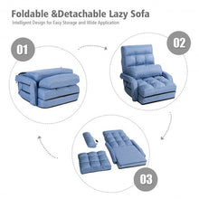 Load image into Gallery viewer, Folding Floor Massage Chair Lazy Sofa with Armrests Pillow-Blue
