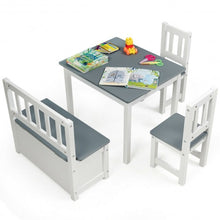 Load image into Gallery viewer, 4 PCS Kids Wood Table Chairs Set -Gray
