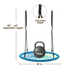 Load image into Gallery viewer, 40&#39;&#39; Spider Web Tree Swing Kids Outdoor Play Set with Adjustable Ropes-Blue
