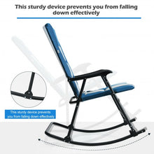 Load image into Gallery viewer, Foldable Rocking Padded Portable Camping Chair with Backrest and Armrest -Blue
