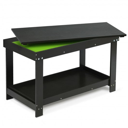 Solid Multifunctional Wood Kids Activity Play Table-Black