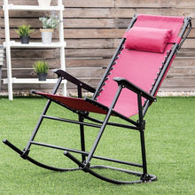 Load image into Gallery viewer, Zero Gravity Folding Rocking Chair Rocker Porch-Wine
