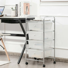 Load image into Gallery viewer, 4-Drawer Cart Storage Bin Organizer Rolling with Plastic Drawers-White
