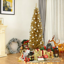 Load image into Gallery viewer, 6 ft Tinsel Tree Unlit Slim Pencil Christmas Tree-Champagne
