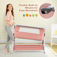 Load image into Gallery viewer, Baby Bed Side Crib Portable Adjustable Infant Travel Sleeper Bassinet-Pink
