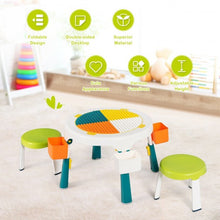 Load image into Gallery viewer, 5-in-1 Kid Folding Storage Activity Table Chair Set-Green
