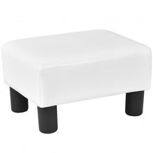 Load image into Gallery viewer, Small PU Leather Rectangular Seat Ottoman Footstool-White
