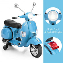 Load image into Gallery viewer, 6V Kids Ride on Vespa Scooter Motorcycle with Headlight-Blue
