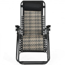 Load image into Gallery viewer, 2Pcs Folding Patio Rattan Zero Gravity Lounge Chair-Gray
