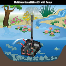 Load image into Gallery viewer, All-in One 660 GPH Pond Filter 9W UV Sterilizer with Pump Fountain Kits
