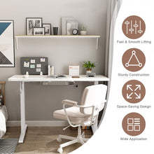 Load image into Gallery viewer, Hand Crank Sit to Stand Desk Frame Height Adjustable Standing Base-White
