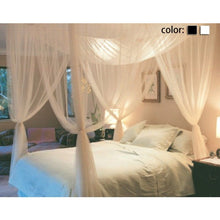 Load image into Gallery viewer, 4 Corner Post Full Queen King Size Bed Mosquito Net-White
