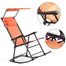 Load image into Gallery viewer, Zero Gravity Folding Rocking Chair Rocker Porch-Orange
