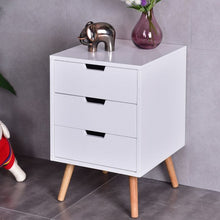 Load image into Gallery viewer, White Wood Side End Table Nightstand
