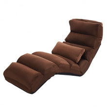 Load image into Gallery viewer, Stylish  Folding Lazy Sofa Chair with Pillow-Coffee
