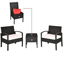 Load image into Gallery viewer, 3 pcs Outdoor Patio Rattan Furniture Set with Cushion

