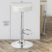 Load image into Gallery viewer, 1 PC Round Bar Stool Adjustable Swivel Pub Chair-White
