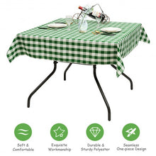 Load image into Gallery viewer, 10 Pcs 52&quot; x 52&quot; Square Polyester Plaid Dinner Tablecloth-Green
