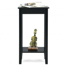 Load image into Gallery viewer, 2-Tier Nightstand End Side Wooden Legs Table for Bedroom-Black
