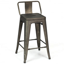 Load image into Gallery viewer, 24&quot; Set of 4 Low Back Metal Counter Stool Stools-Gun
