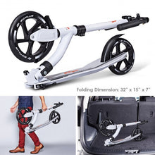 Load image into Gallery viewer, Adjustable Foldable Aluminum Kids Kick Scooter w/ Shoulder Strap-White
