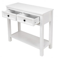 Load image into Gallery viewer, Entryway Hallway Hall 2 Drawer Console Table with Shelf
