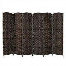 Load image into Gallery viewer, 6.5Ft 6-Panel Weave Folding Fiber Room Divider Screen-Brown

