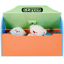 Load image into Gallery viewer, Crayon Wood Toy Storage Box and Bench for Toddler Children
