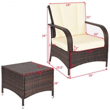 Load image into Gallery viewer, 3PCS Outdoor Patio Rattan Wicker Furniture Set-Beige
