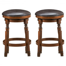 Load image into Gallery viewer, Set of 2 24" Swivel Leather Padded Bar Dining Stool

