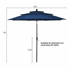 Load image into Gallery viewer, 10&#39; 3 Tier Patio Umbrella Aluminum Sunshade Shelter Double Vented-Navy
